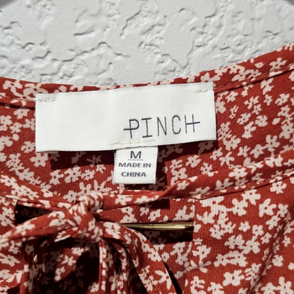 Anthropolgie PINCH Rust Ruffled Floral Mini Dress - Picture 6 of 8